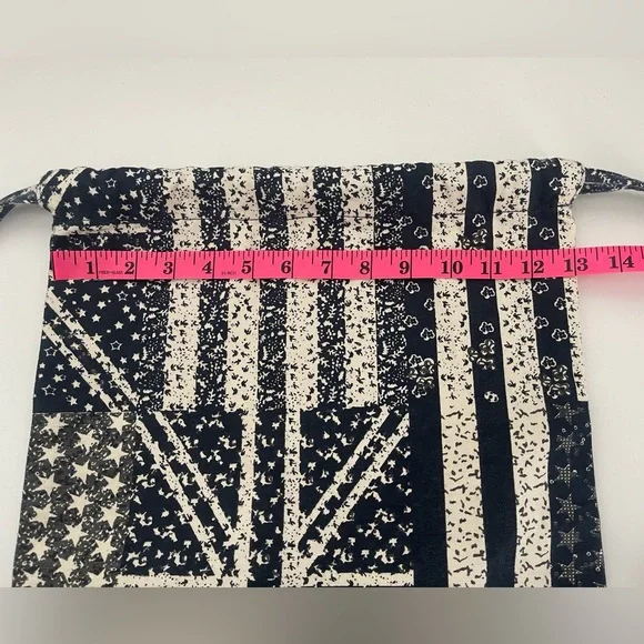 Aphorism by Anthropologie British Flag Print Canvas Drawstring Backpack Bag - Picture 6 of 7